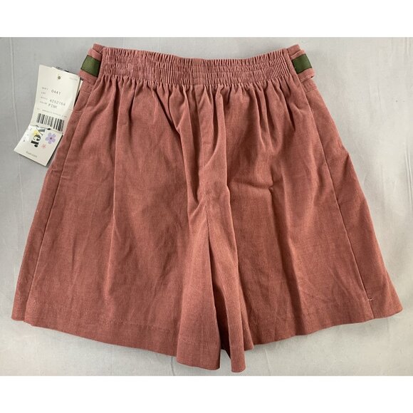 Amy Byer Girls 6X Pink Stretch Corduroy Skort With Green Belt Detail Pull On NEW - Picture 2 of 11
